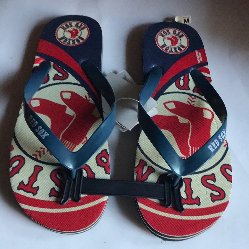 NWT Unisex Red Sox Flip Flops